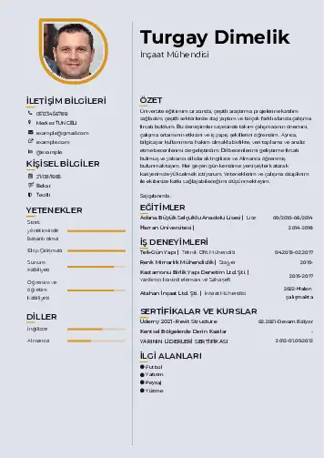 İnşaat Mühendisi Cv Örnekleri cv indir